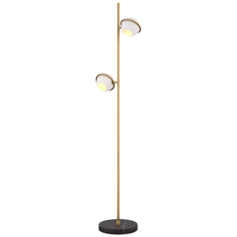 Торшер Eichholtz Floor Lamp Aprillia Золотой Белый Черный Мрамор Nero в Нижнем Новгороде | Loft Concept 