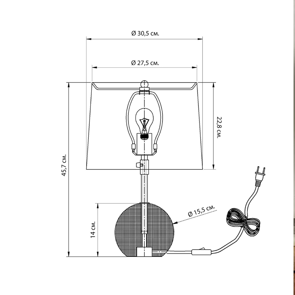 Настольная лампа на круглом основании из дерева Table Lamp Wood в Нижнем Новгороде