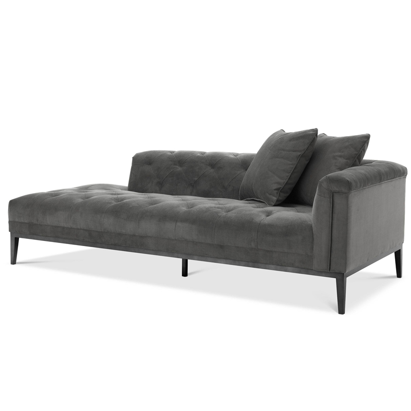 Кушетка Eichholtz Lounge Sofa Cesare Right grey Серый Темная бронза в Нижнем Новгороде | Loft Concept 