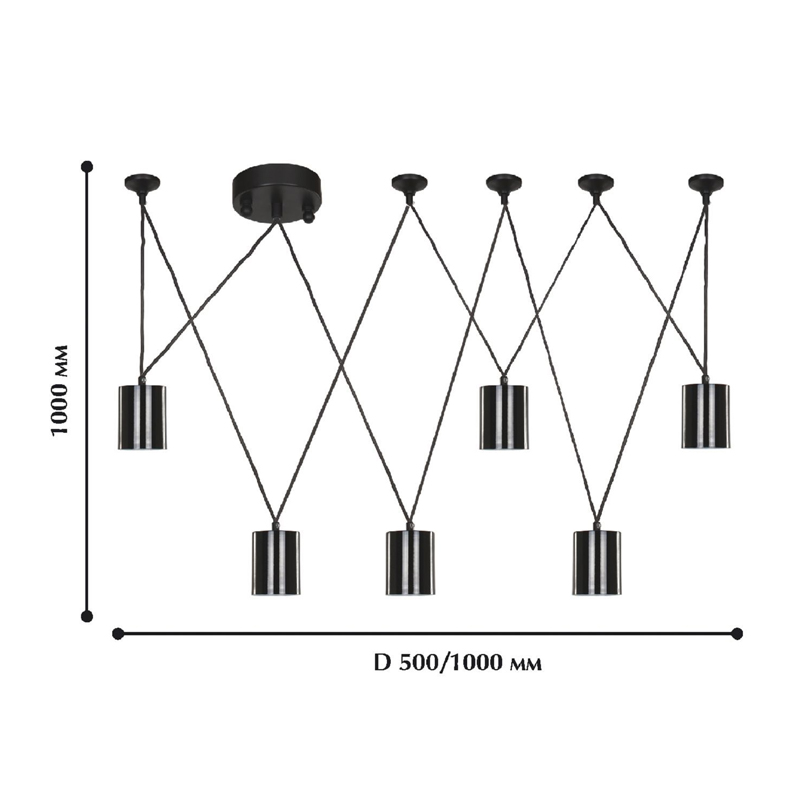 Черная каскадная люстра Wireflow Suspension в Нижнем Новгороде