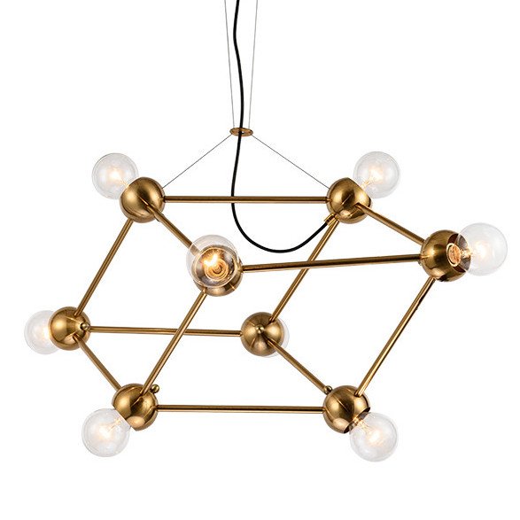 Люстра Molecule Gold Chandelier Золотой в Нижнем Новгороде | Loft Concept 