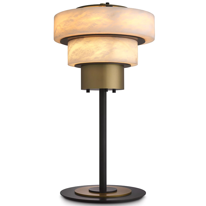 Настольная лампа Eichholtz Table Lamp Zereno Белый Латунь Черный в Нижнем Новгороде | Loft Concept 