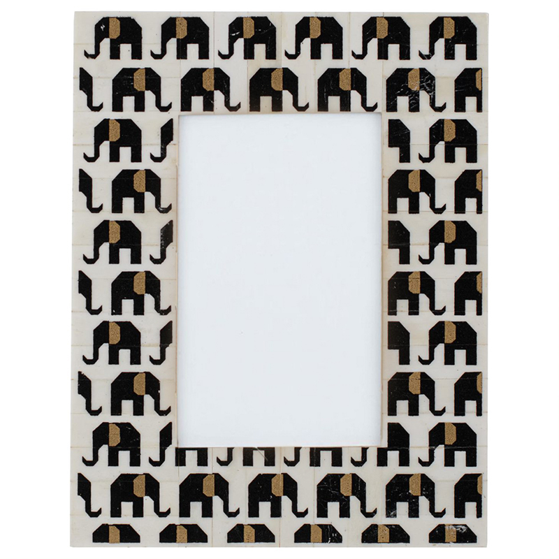 Фоторамка кость Indian Elephants Bone Inlay photo frame Черно-белый в Нижнем Новгороде | Loft Concept 