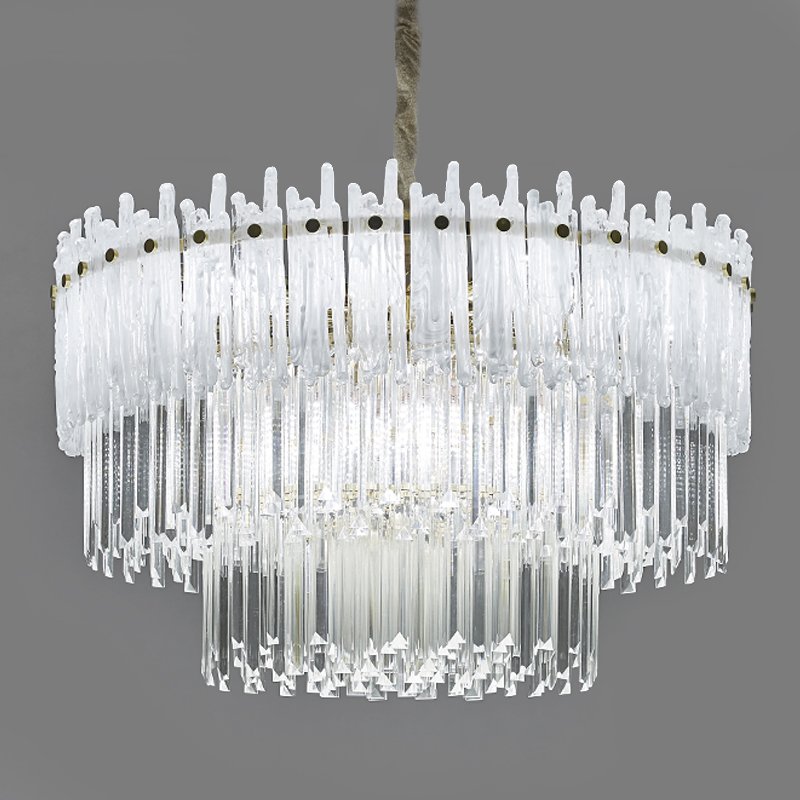 Люстра Murano Glass ICE Chandelier Золотой Белый Прозрачное Стекло в Нижнем Новгороде | Loft Concept 