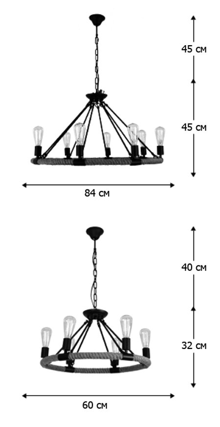 Люстра Round Tube Loft Rope Light в Нижнем Новгороде