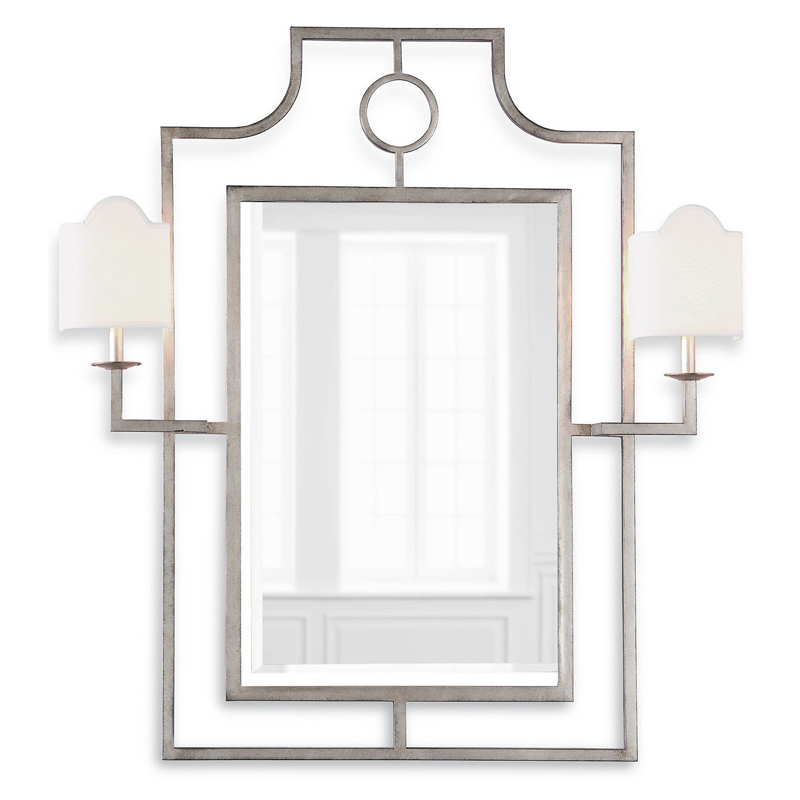 Зеркало с бра Mirror with Sconces Dairile Silver Серебряный в Нижнем Новгороде | Loft Concept 