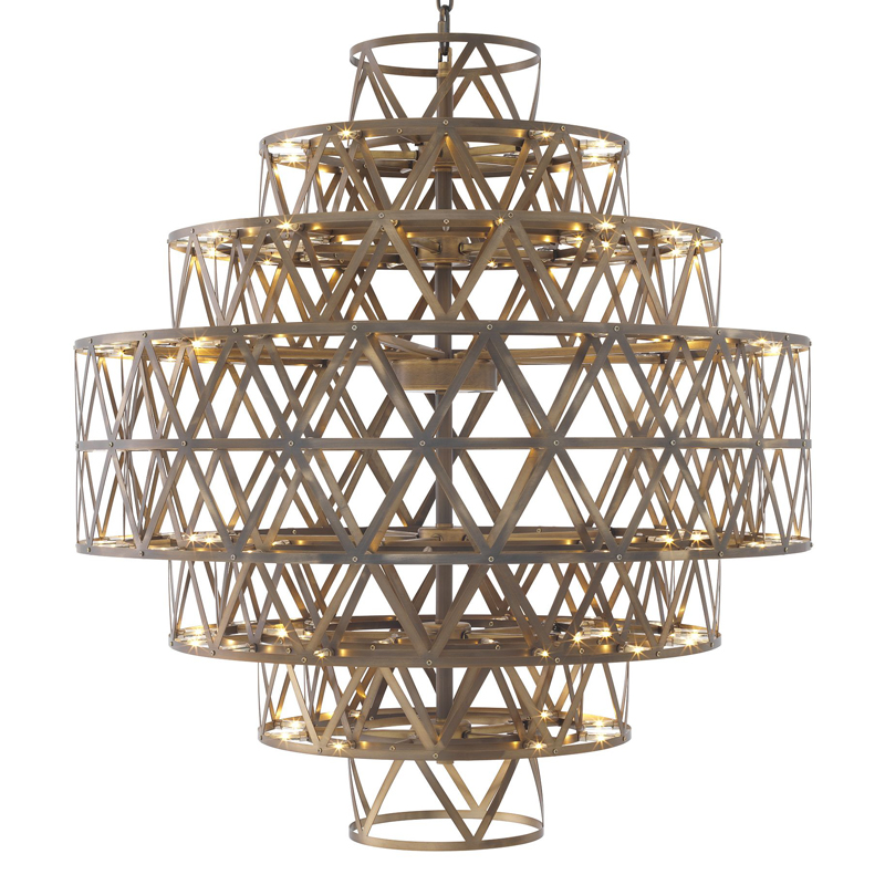 Люстра Eichholtz Chandelier Clinton brass Латунь Античная полированная в Нижнем Новгороде | Loft Concept 