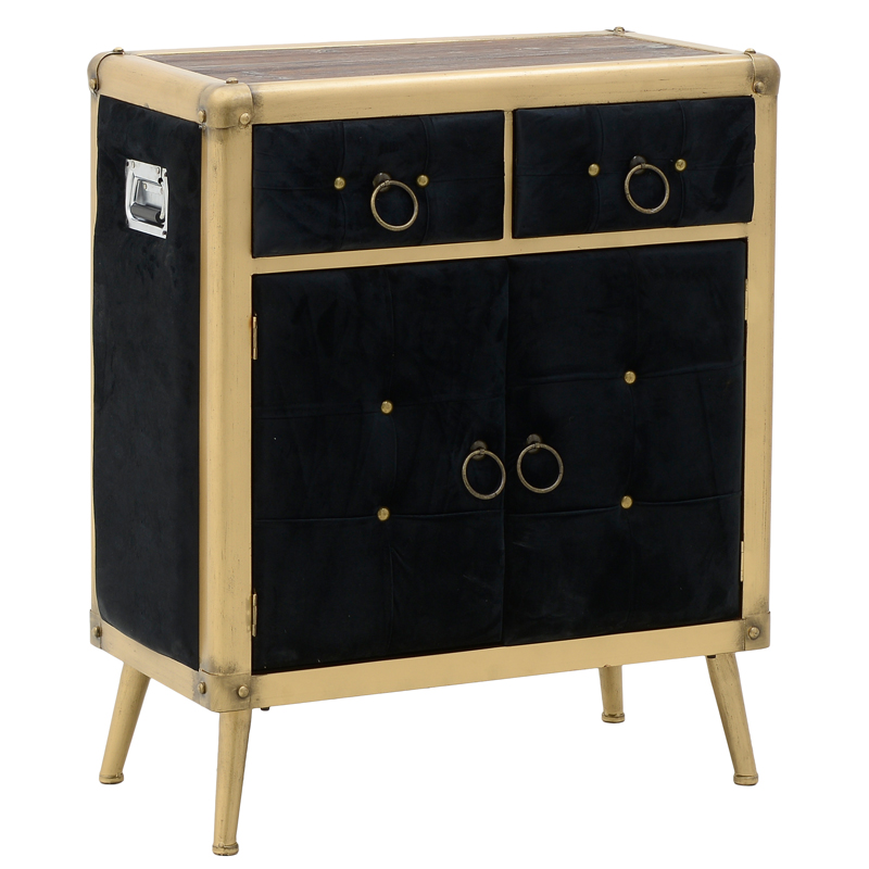 Комод с текстильной обивкой Jokum Chest of Drawers Черный Черный Золотой в Нижнем Новгороде | Loft Concept 