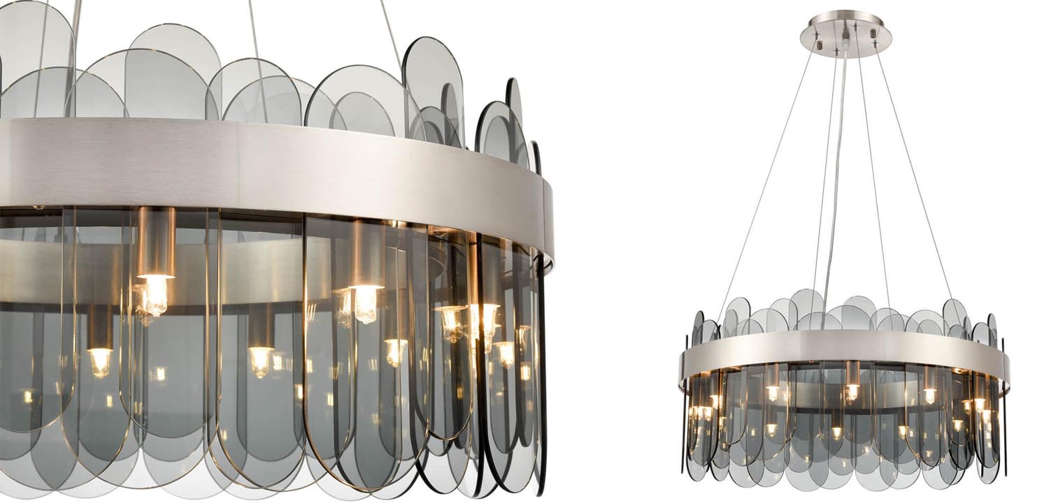 Люстра Decorative Oval Smoky Plates 60 - фото