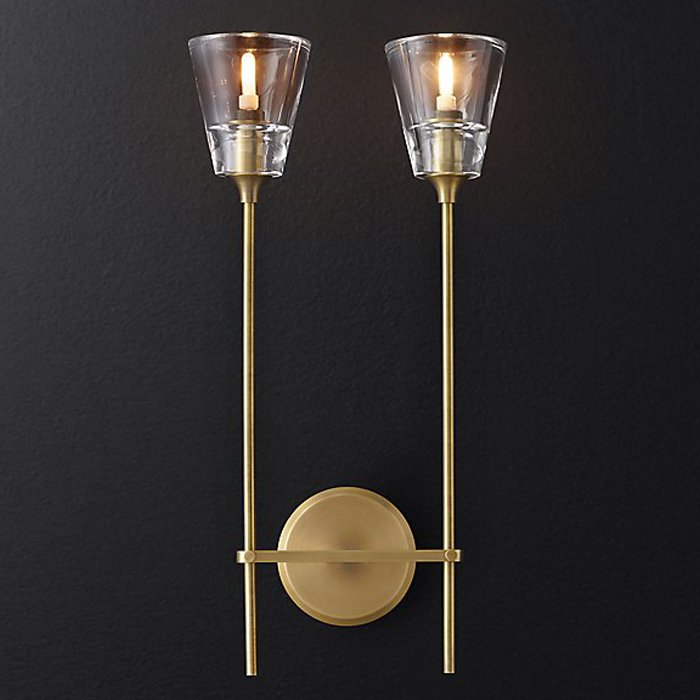 Бра RH Torche De Verre Double wall lamp Латунь в Нижнем Новгороде | Loft Concept 