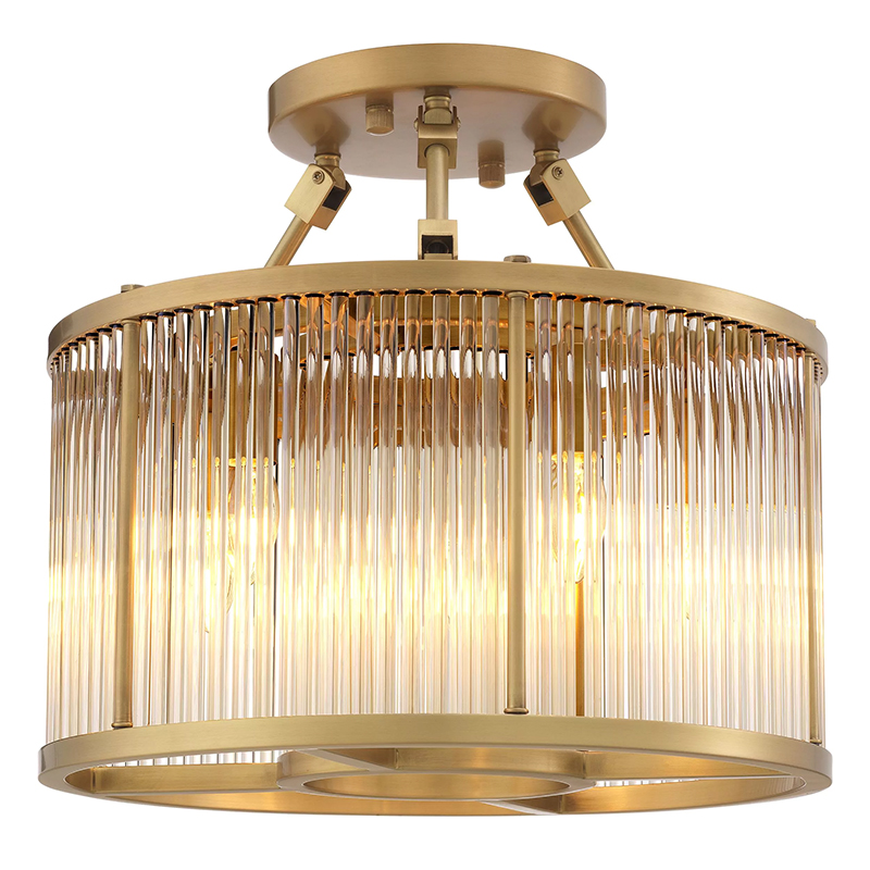 Потолочный светильник Eichholtz  Ceiling Lamp Bernardi S Brass Прозрачное Стекло Латунь в Нижнем Новгороде | Loft Concept 