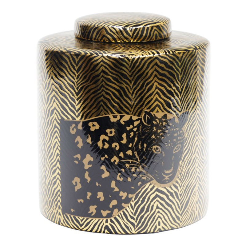 Ваза Leopard Vase black and gold 25 Черный Золотой в Нижнем Новгороде | Loft Concept 