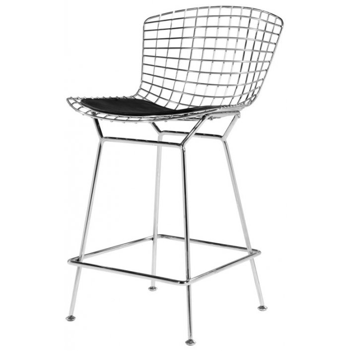 Барный стул Bertoia Barstool Черный Серебряный в Нижнем Новгороде | Loft Concept 