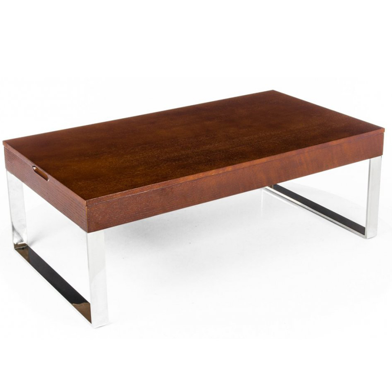 Кофейный стол Annecy Coffee Table brown Коричневый Хром в Нижнем Новгороде | Loft Concept 