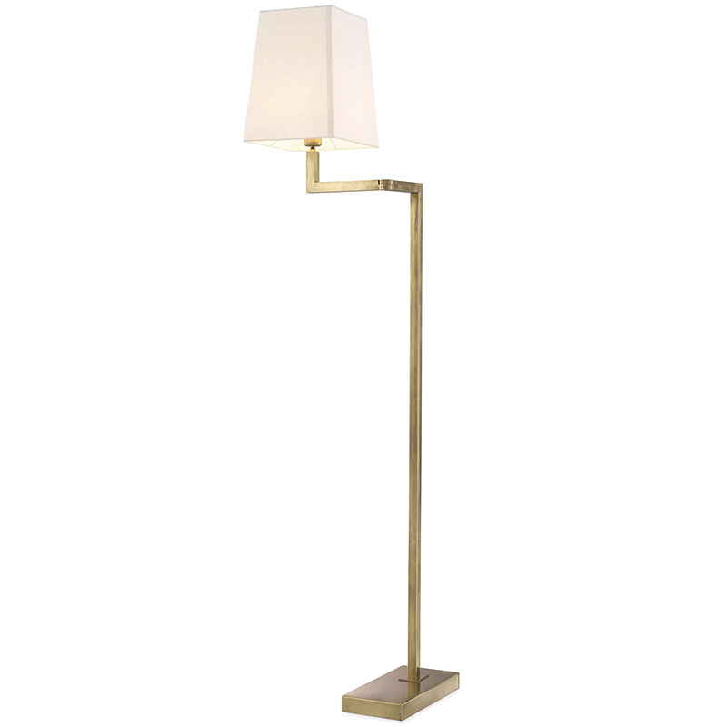 Торшер Eichholtz Floor Lamp Cambell Brass Латунь Винтажная латунь Белый в Нижнем Новгороде | Loft Concept 