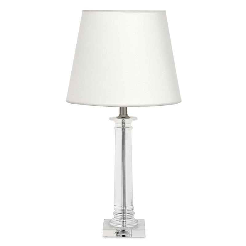 Настольная лампа Eichholtz Table Lamp Bulgari S Прозрачный Белый Никель в Нижнем Новгороде | Loft Concept 