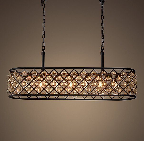 Люстра RH Spencer Rectangular Chandelier 100 Черный в Нижнем Новгороде | Loft Concept 