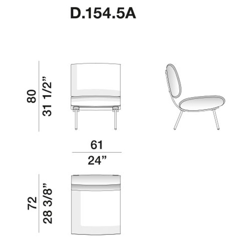 Дизайнерское кресло без подлокотников Gio Ponti ROUND D.154.5 Armchair в Нижнем Новгороде