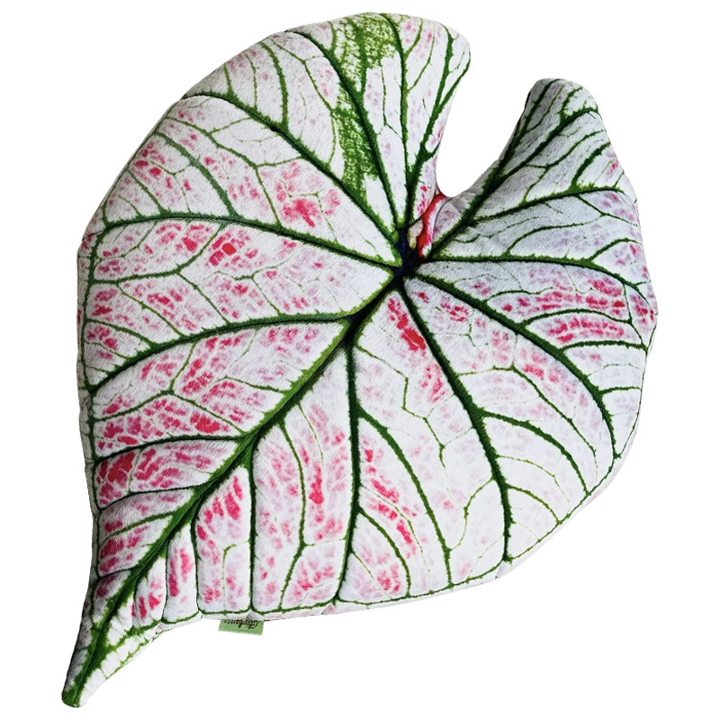 Декоративная подушка Botanical Cushion Caladium Rosebud Зеленый Бежевый Розовый в Нижнем Новгороде | Loft Concept 