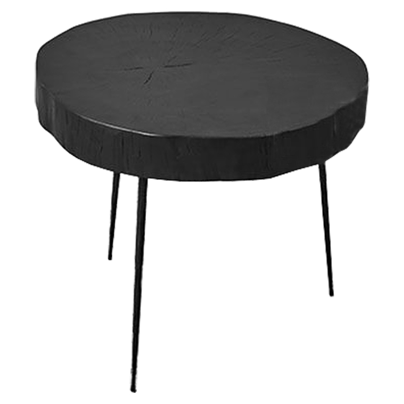 Приставной стол Saw Cut Black Wood Side Table Черный в Нижнем Новгороде | Loft Concept 