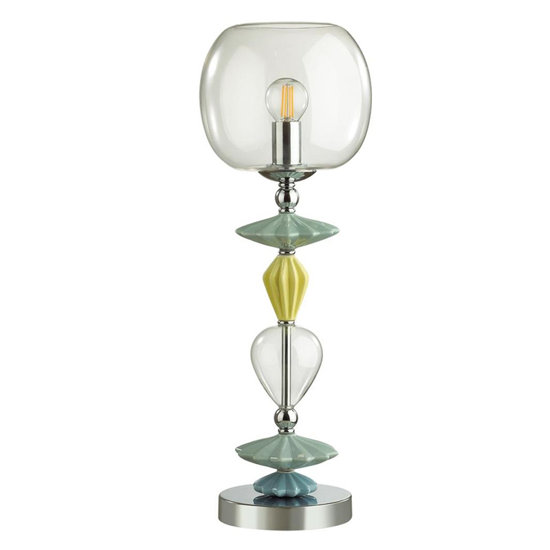 Настольная лампа Iris Glass Table lamp Candy chrome Прозрачный (Transparent) Желтый Зеленый Хром Голубой в Нижнем Новгороде | Loft Concept 