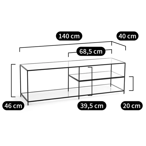 ТВ-тумба из стекла и металла Tingey Metal Glass TV Stand в Нижнем Новгороде