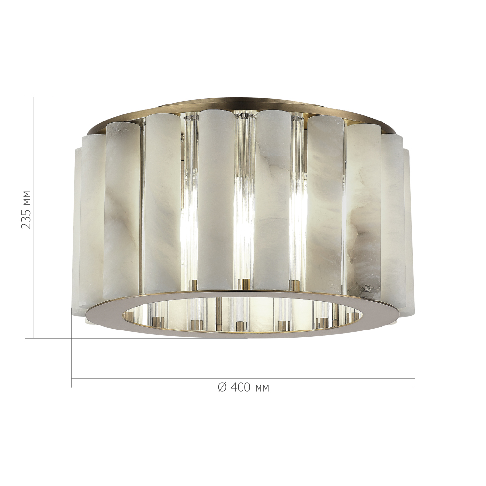 Потолочный светильник из стекла и премиального алебастра Ravishment в Нижнем Новгороде