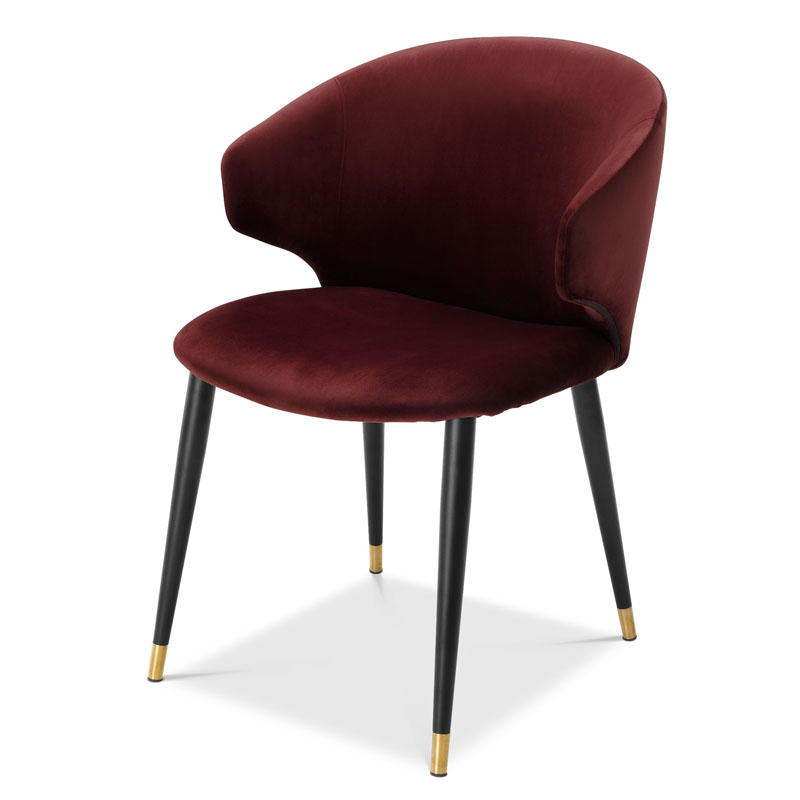 Стул Eichholtz DINING CHAIR VOLANTE burgundy Бургундский красный Черный Золотой в Нижнем Новгороде | Loft Concept 