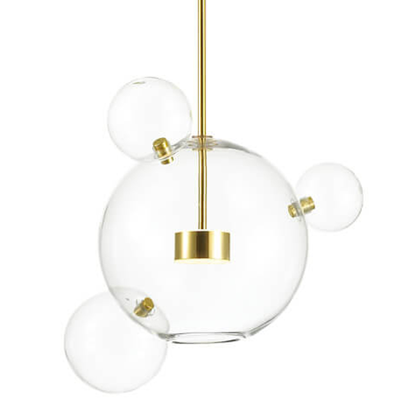 Подвесной светильник Transparent Bubble Pendant Gold 3 Глянцевое золото Прозрачный в Нижнем Новгороде | Loft Concept 