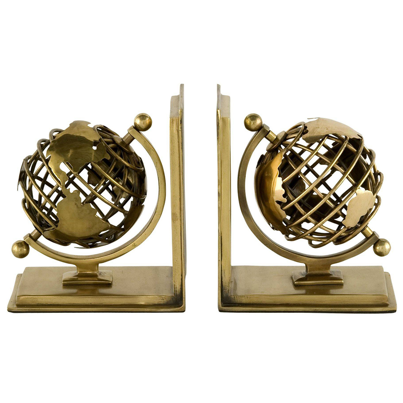 Держатель для книг Eichholtz Bookend Globe set of 2 Латунь Античная полированная в Нижнем Новгороде | Loft Concept 