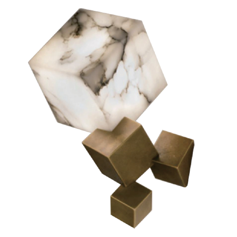 Бра Marble Cube Wall lamp Белый Мрамор Bianco Медь в Нижнем Новгороде | Loft Concept 