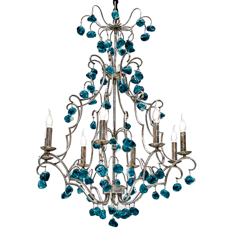 Люстра Crystal Blue Cupertino Chandelier  Бирюзовый в Нижнем Новгороде | Loft Concept 