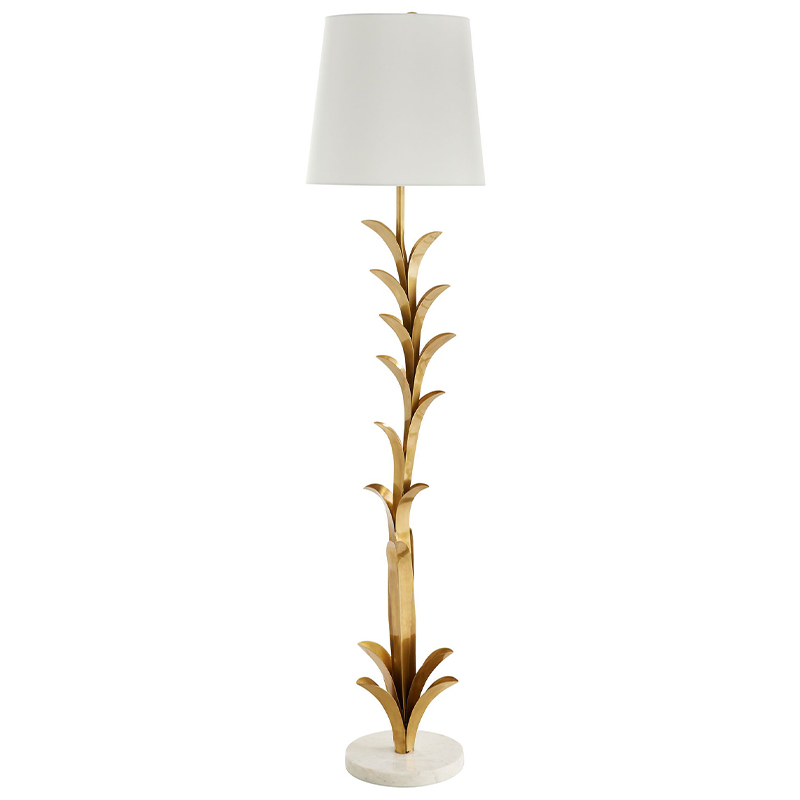 Торшер Arteriors ABBOTT FLOOR LAMP Латунь Белый в Нижнем Новгороде | Loft Concept 