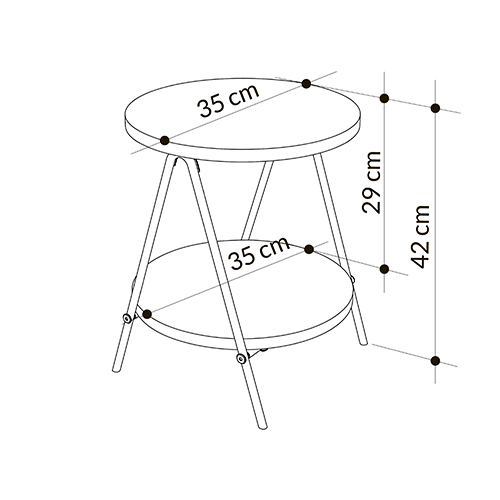 Стол приставной с 2-мя круглыми столешницами цвета антрацит ESSEL SIDE TABLE ANTHRACITE в Нижнем Новгороде