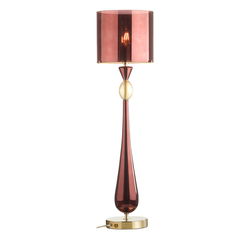 Настольная лампа Roser Burgundy Table Lamp Бургундский красный Золотой в Нижнем Новгороде | Loft Concept 