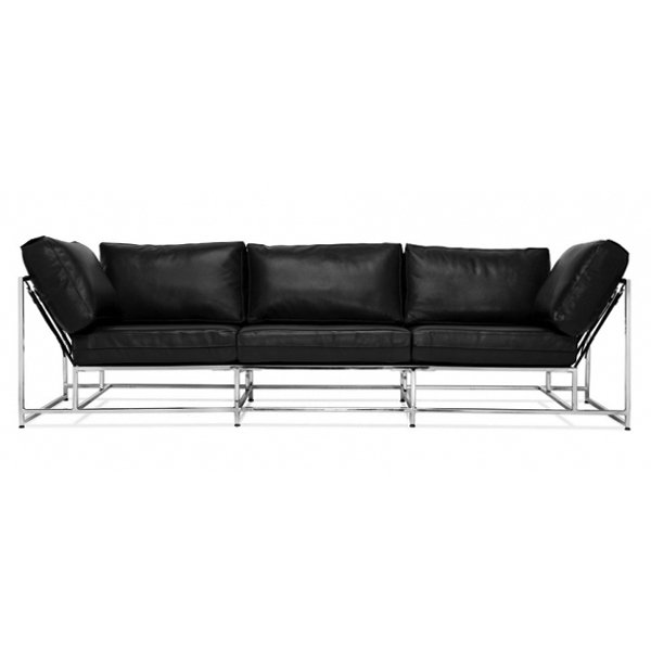 Диван Black Calfskin Sofa Черный в Нижнем Новгороде | Loft Concept 