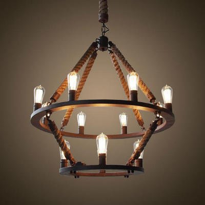 Люстра Rope Filament Chandelier Черный в Нижнем Новгороде | Loft Concept 