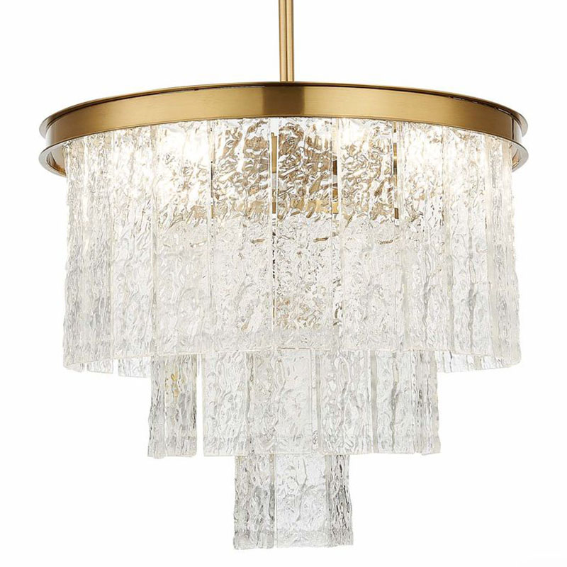 Люстра Renea Textured Glass Chandelier Brass Латунь Прозрачное Стекло в Нижнем Новгороде | Loft Concept 