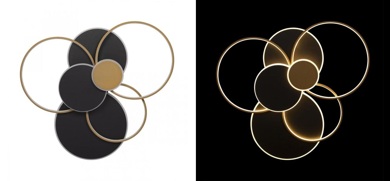 Потолочный светильник Black three rings Gold 100 см - фото №2