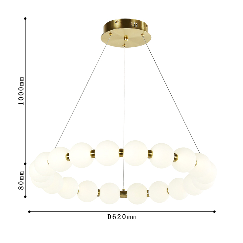 Люстра с плафоном из акриловых шаров PEARLS 62 см в Нижнем Новгороде