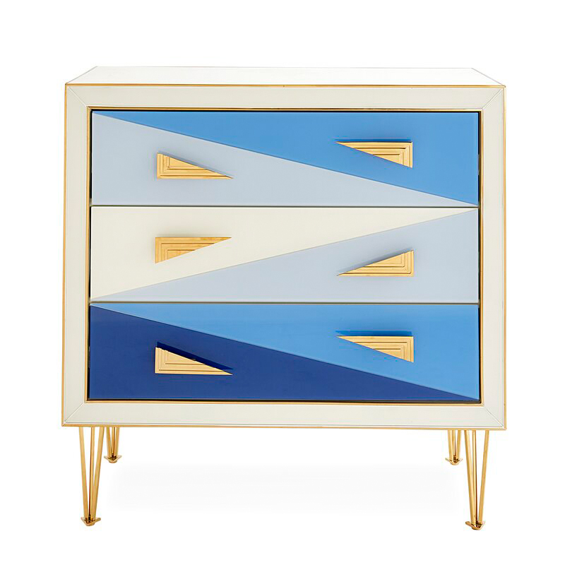 Комод Jonathan Adler Blue-Ivory Harlequin 3 Drawer Chest Мульти в Нижнем Новгороде | Loft Concept 