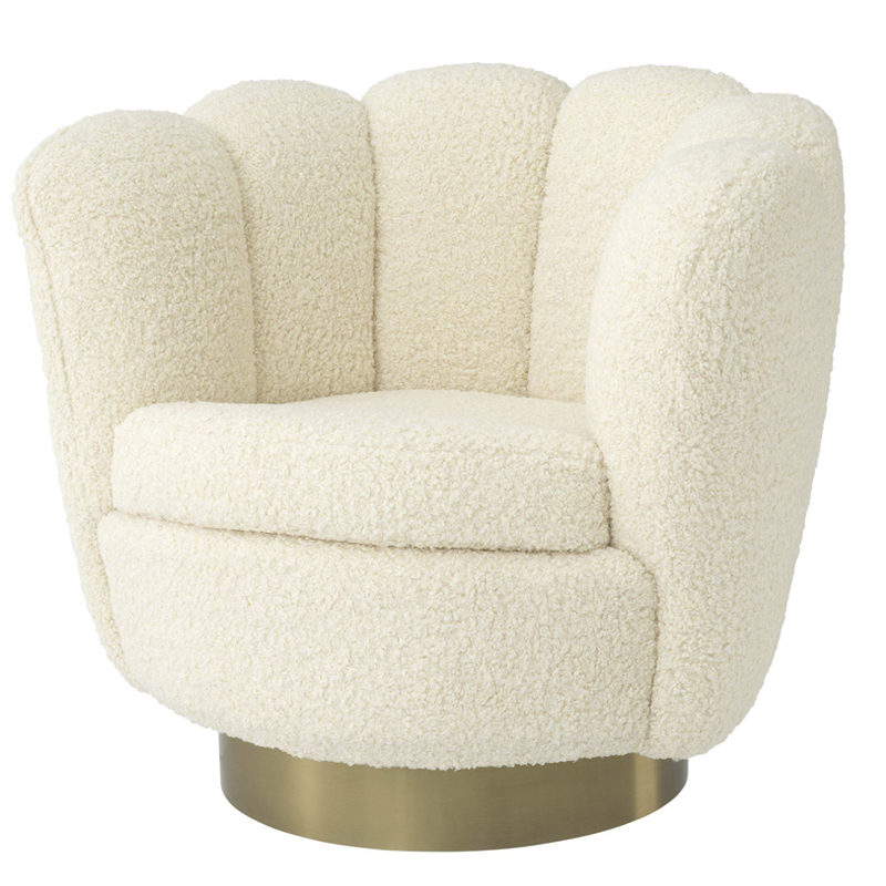 Кресло Eichholtz Swivel Chair Mirage cream Кремовый Матовая латунь в Нижнем Новгороде | Loft Concept 