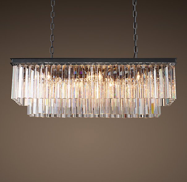 Люстра RH 1920s Odeon Clear Glass Fringe Black iron 90 Черный в Нижнем Новгороде | Loft Concept 