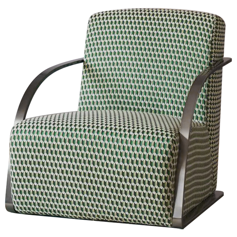 Кресло Esme Green Pattern Armchair Зеленый Темный хром в Нижнем Новгороде | Loft Concept 