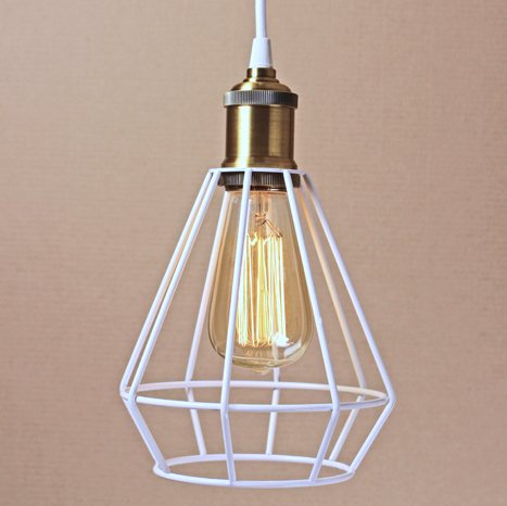 Подвесной светильник Wire Cage Pendant Punch White Белый в Нижнем Новгороде | Loft Concept 