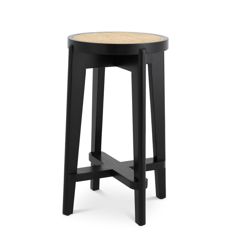 Полубарный стул Eichholtz Counter Stool Dareau black Бежевый Черный в Нижнем Новгороде | Loft Concept 