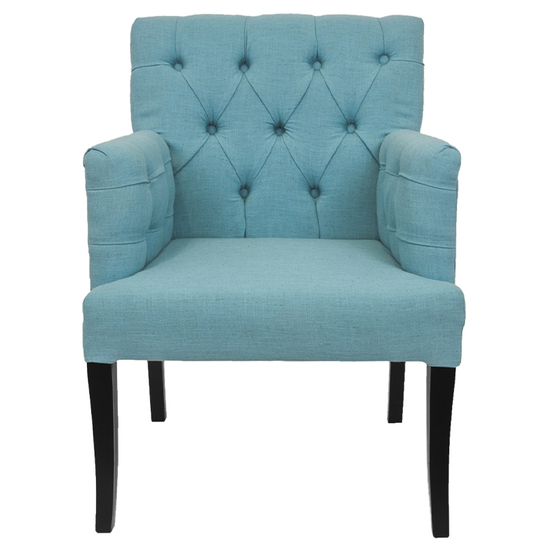 Кресло Addison Chic Armchair blue flax Бирюзовый Черный в Нижнем Новгороде | Loft Concept 