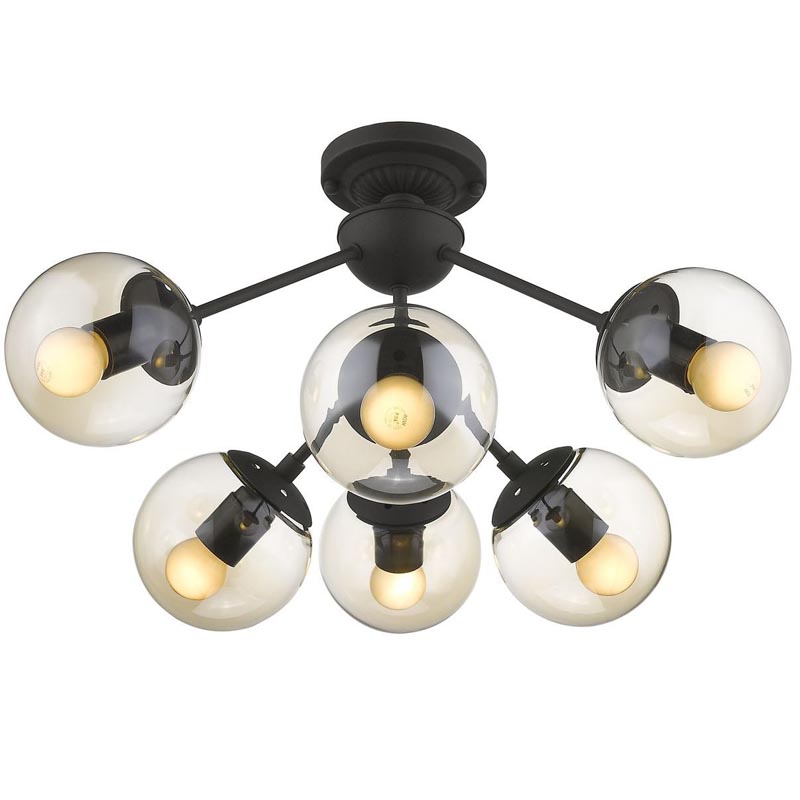 Потолочный светильник Ceiling Lamp Modo 6 black Черный Янтарный в Нижнем Новгороде | Loft Concept 