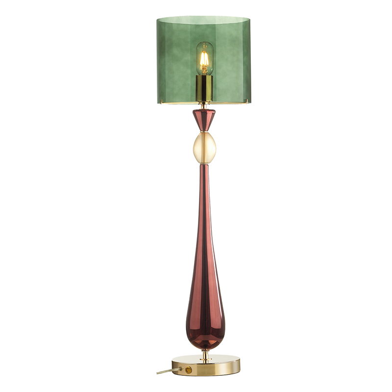 Настольная лампа Roser Green Burgundy Table Lamp Бургундский красный Золотой Зеленый в Нижнем Новгороде | Loft Concept 