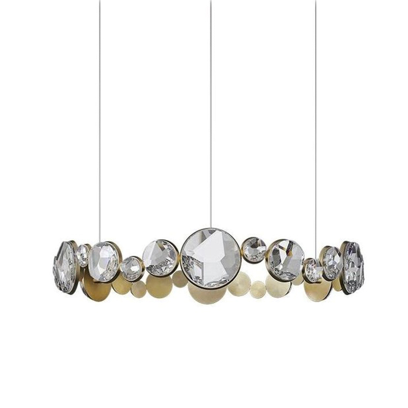 Люстра RING horizontal chandelier with crystals Прозрачный Латунь в Нижнем Новгороде | Loft Concept 